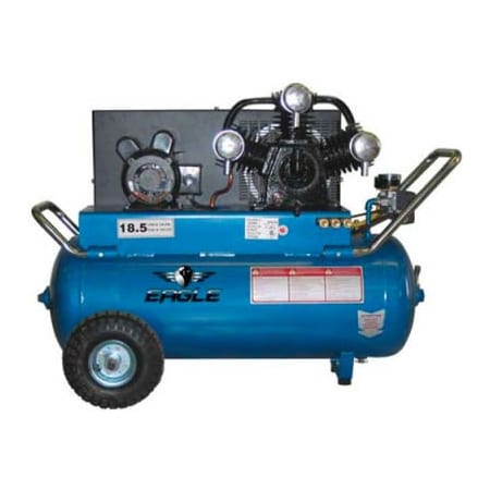 Wood Industries Eagle P5125H1, Portable Electric Air Compressor, 5 HP, 25 Gallon, Horizontal, 18.5 CFM P5125H1
